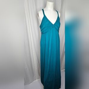 Max Studio Teal Blue Sleeveless Maxi Dress Resort Wear Nordstrom Size L